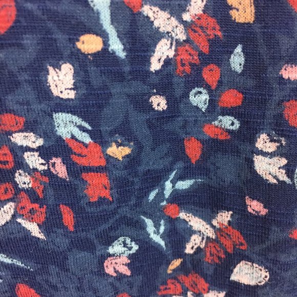 LUCKY BRAND Adjustable Drawstring Blue MultiColor Floral Print Long Sleeve Shirt - Picture 10 of 11